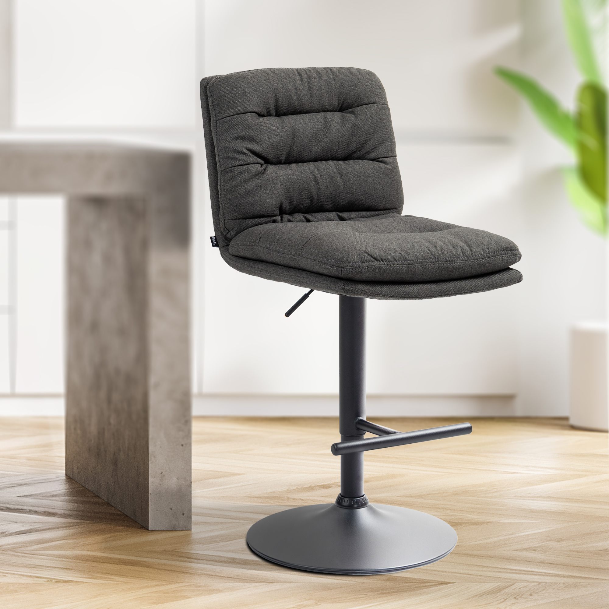 2er Set Barhocker Damar Stoff schwarz