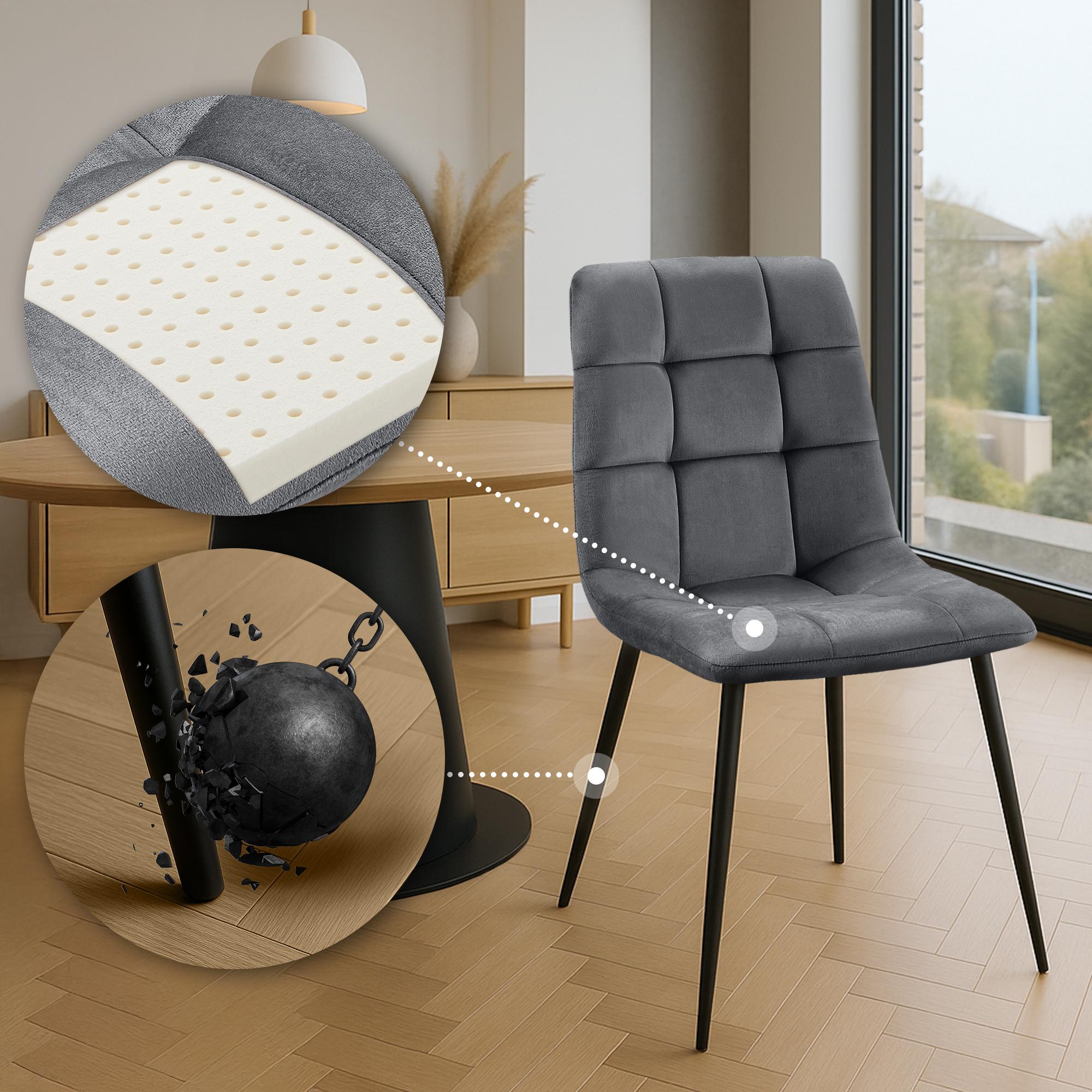 4er Set Esszimmerstuhl Tilde Samt