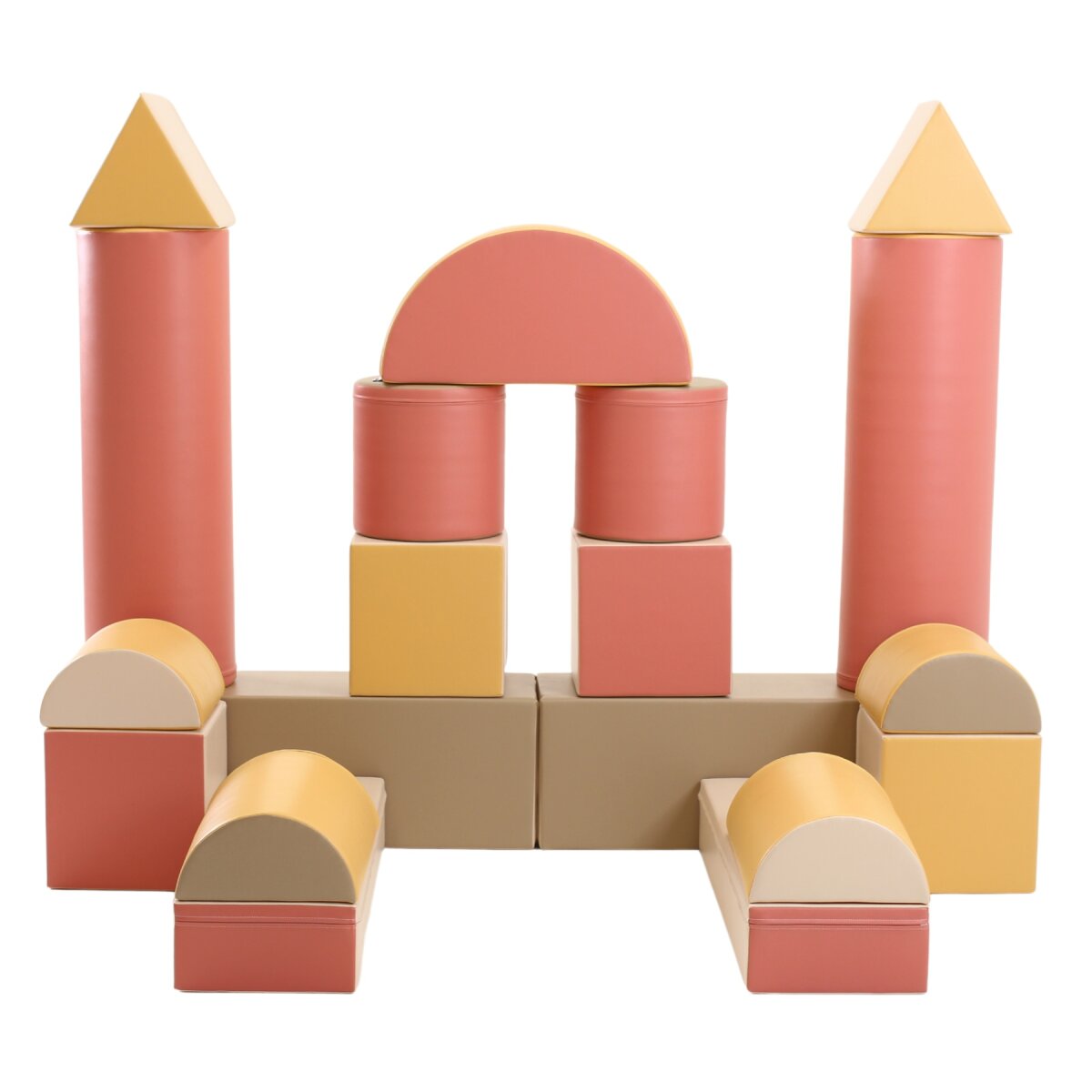 IGLU Softplay PEPI RER SIA IGLU SET 19X Fortress - Beige/Pastell-Pink/Grau/Honigfarben - Schaumstoffbaustein-Set Festung/Burg für Kinder – Ansicht 5