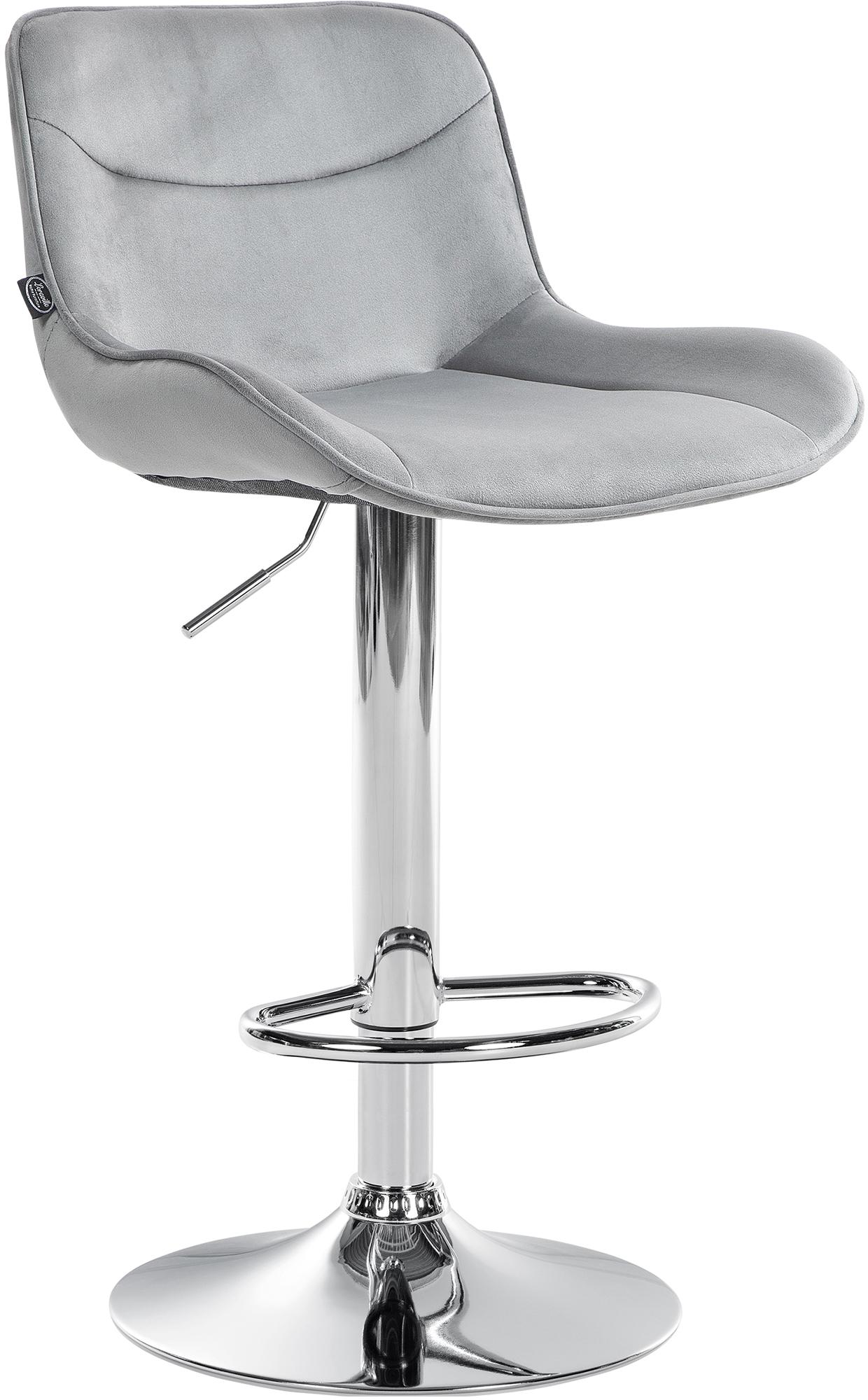 Barhocker Vonore Samt chrom