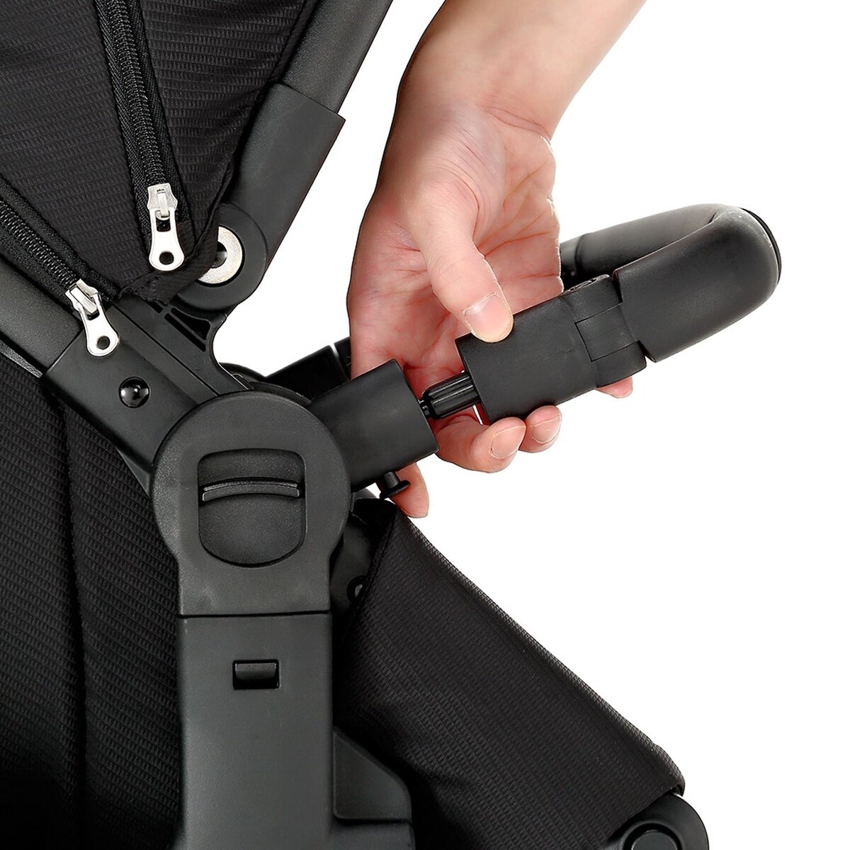 BabyTrold Nuuk Black Geschwisterwagen für zwei Kinder, flexibel, kompakt, Premium-Design
