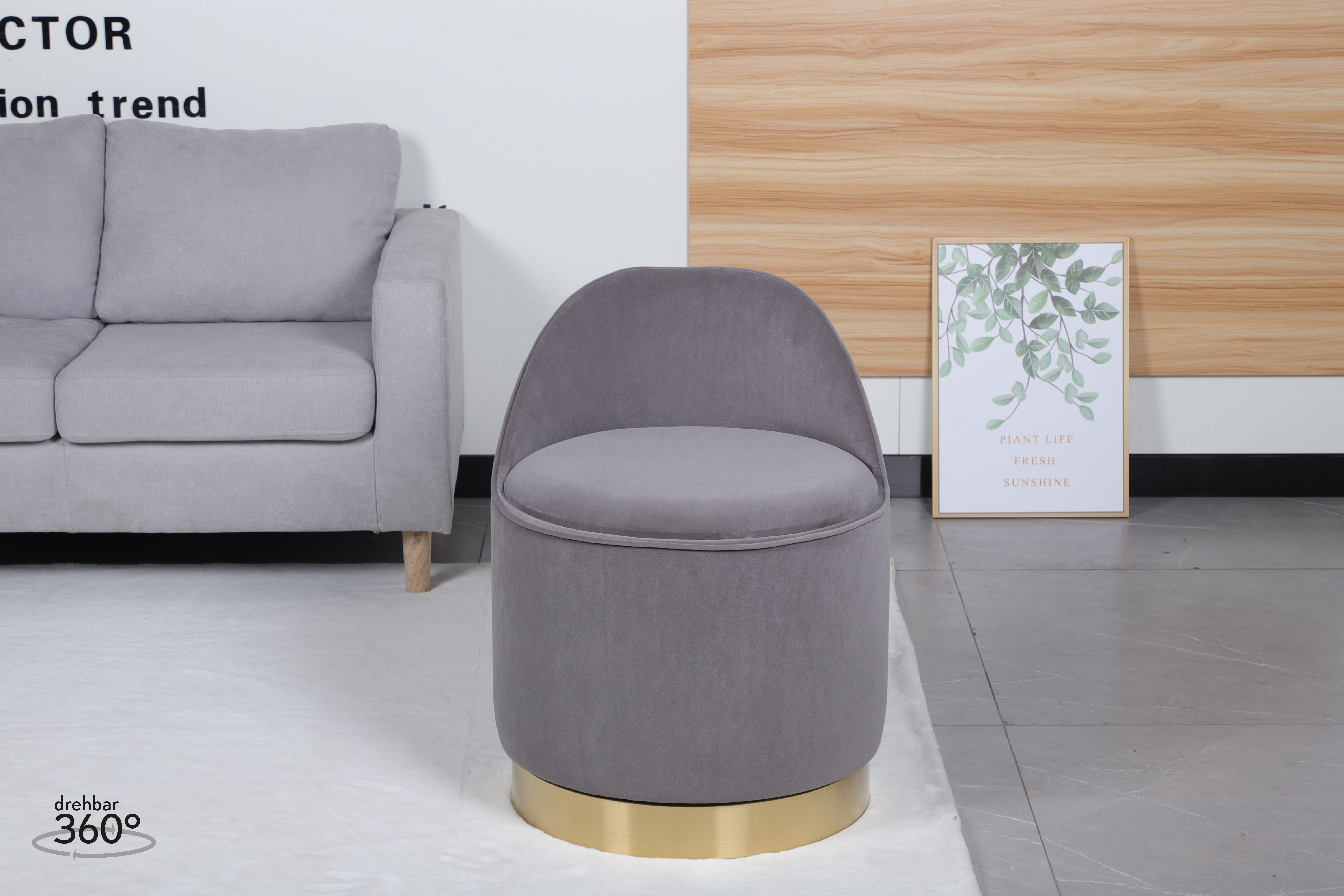 Drehhocker Grau