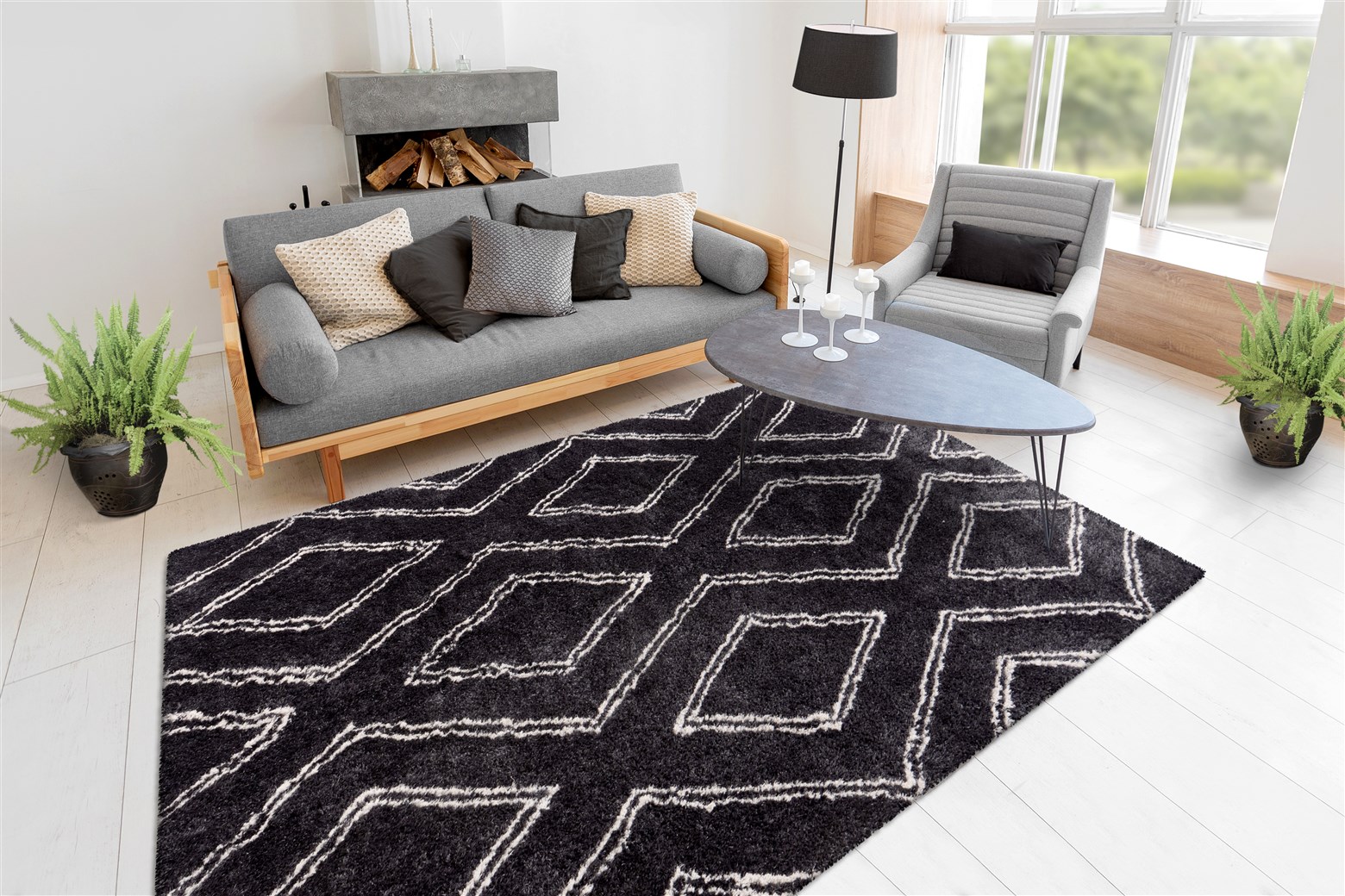 Teppich Orlando 225 Anthrazit 200cm x 290cm