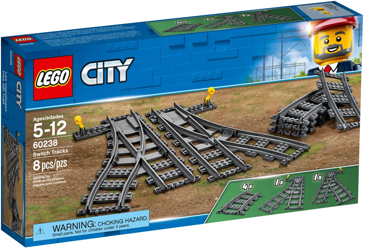 LEGO® Bau- & Konstruktionsspielzeug LEGO® City Eisenbahn 60238 - Weichen (8 Teile)