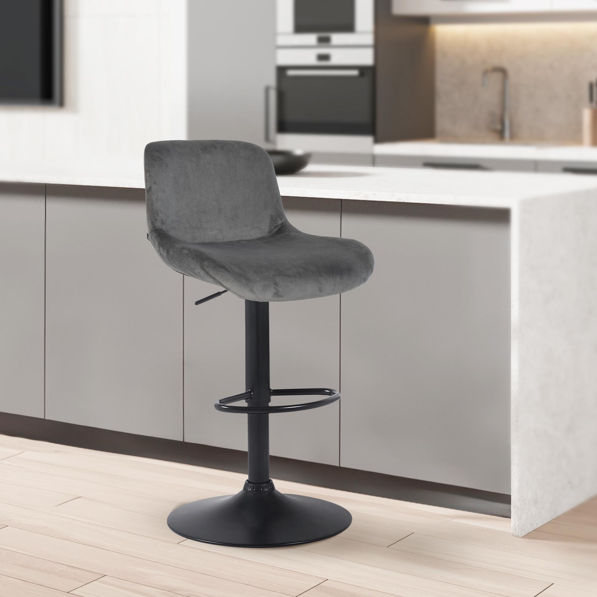 2er Set Barhocker Solon Schwarz Samt