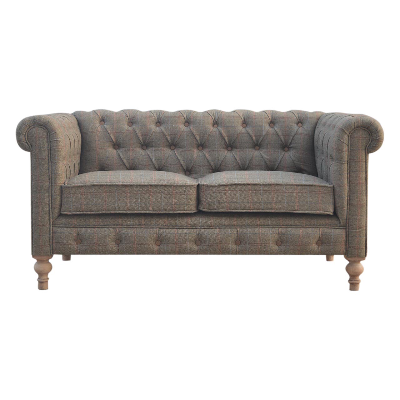 Chesterfield-Sessel für zwei Personen aus Multi-Tweed