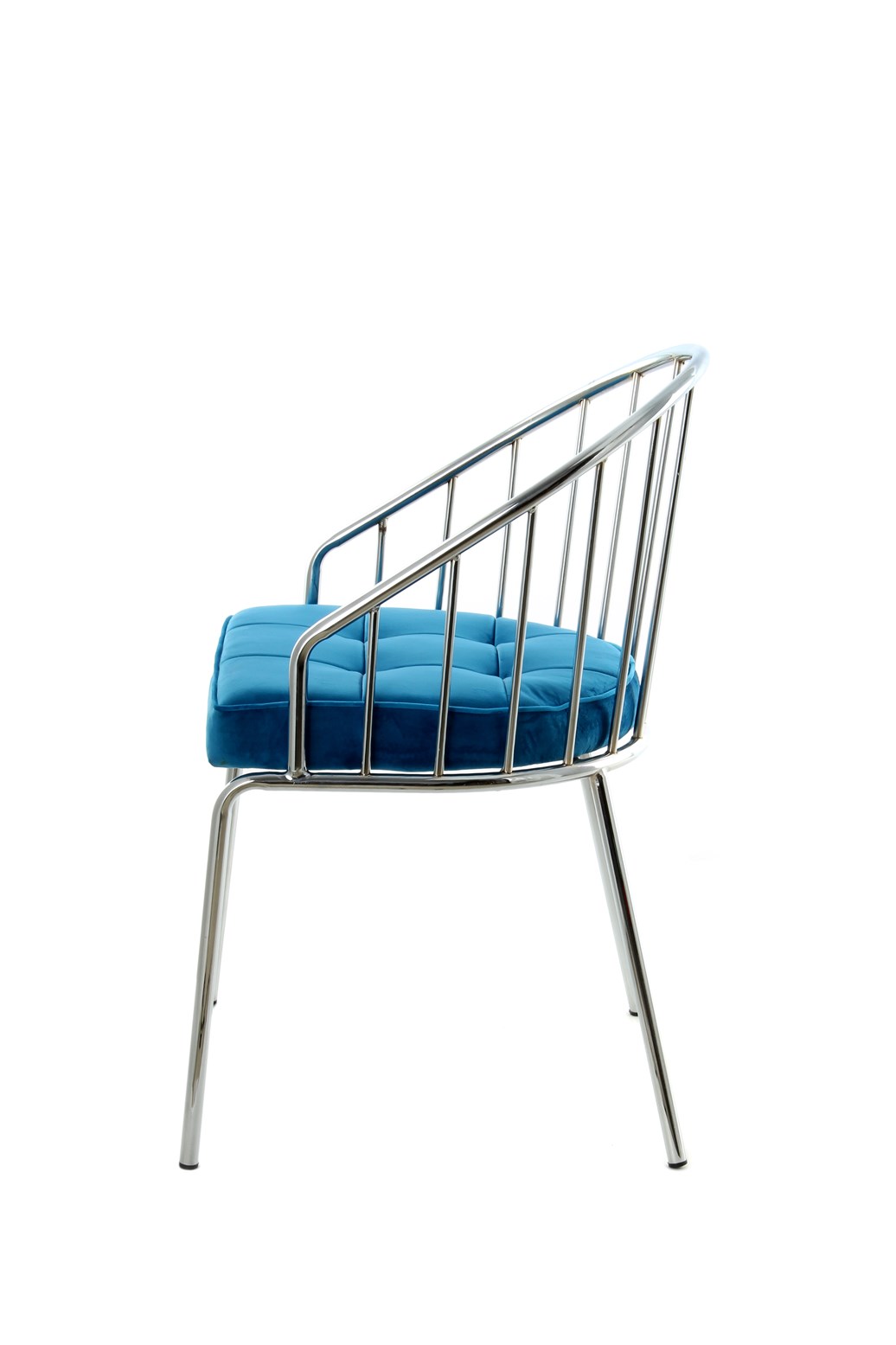 Design-Stuhl Blau / Chrom