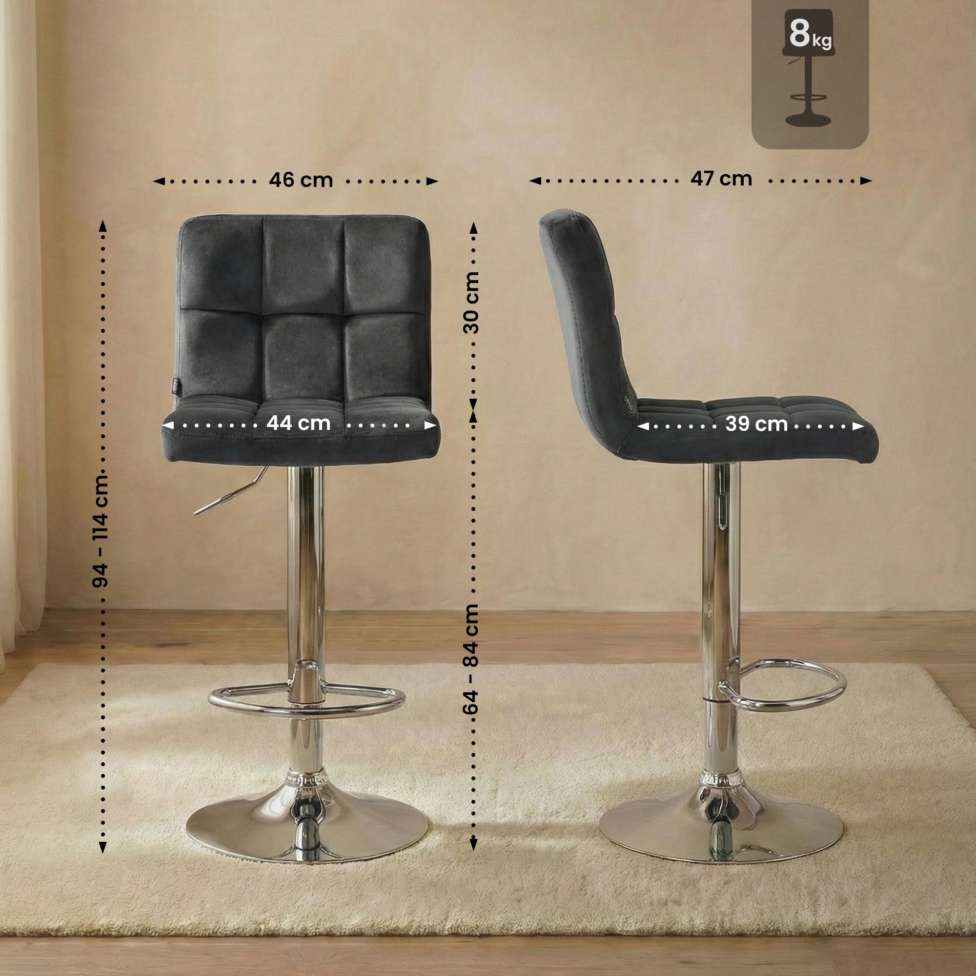 Barhocker Peru Samt chrom