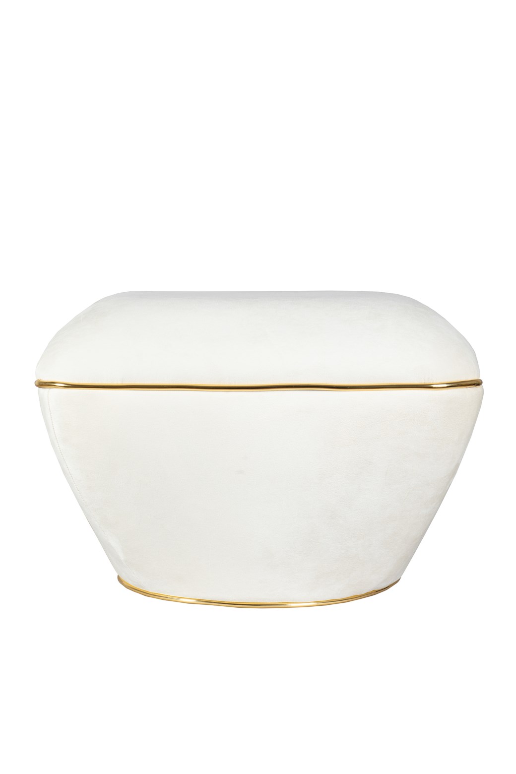 Dekorativer Hocker Elfenbein / Gold