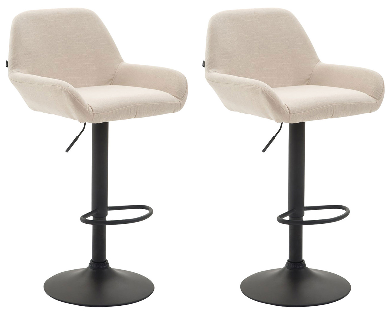 2er Set Barhocker Braga Stoff schwarz