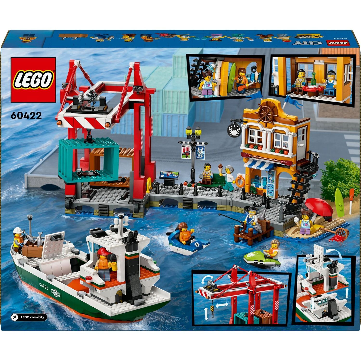 LEGO® Bau- & Konstruktionsspielzeug LEGO® City 60422 - Hafen mit Frachtschiff (1226 Teile)