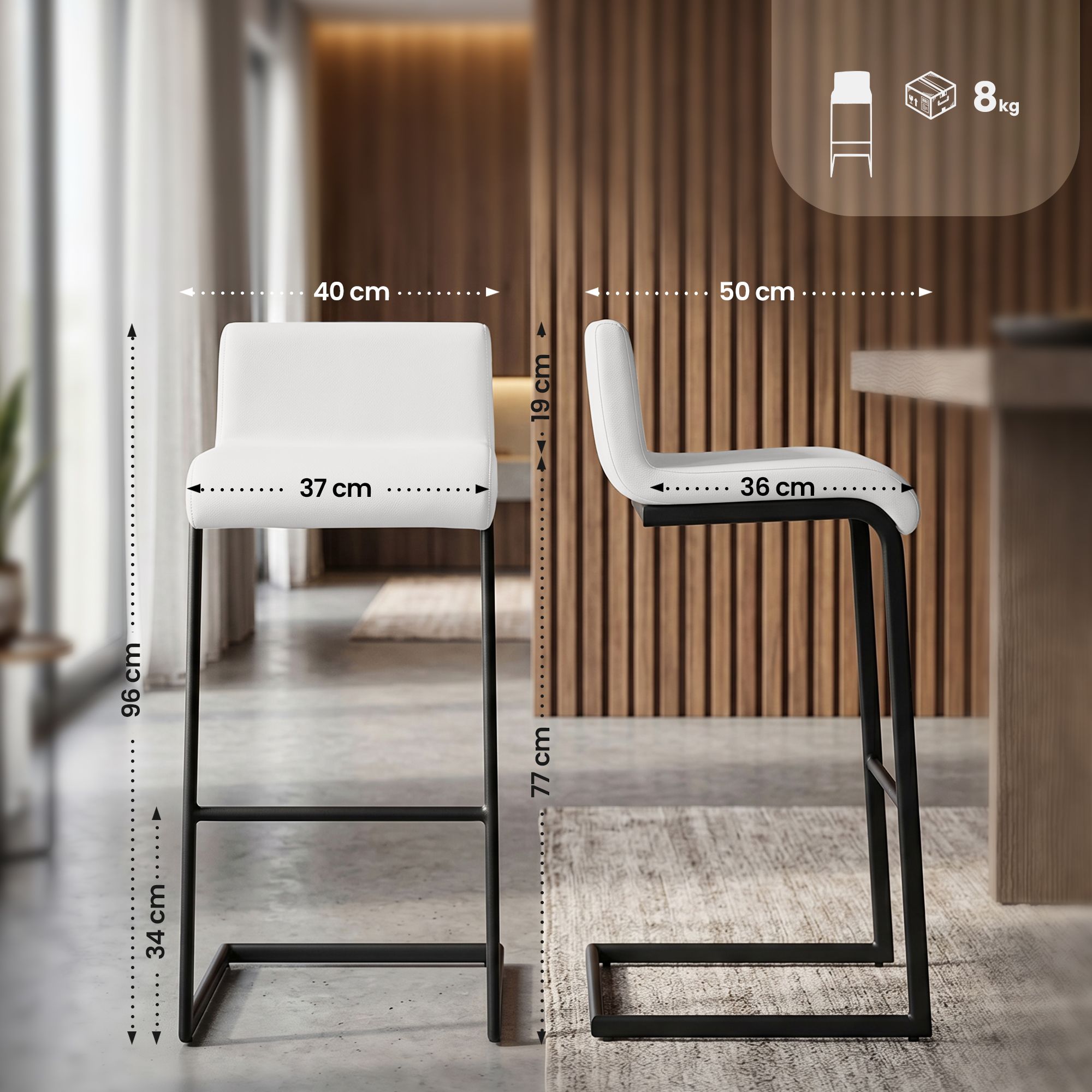 2er Set Barhocker Newport B Kunstleder