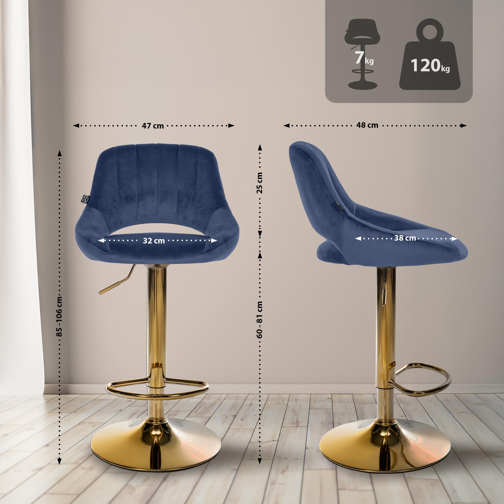 Barhocker Milet Samt gold