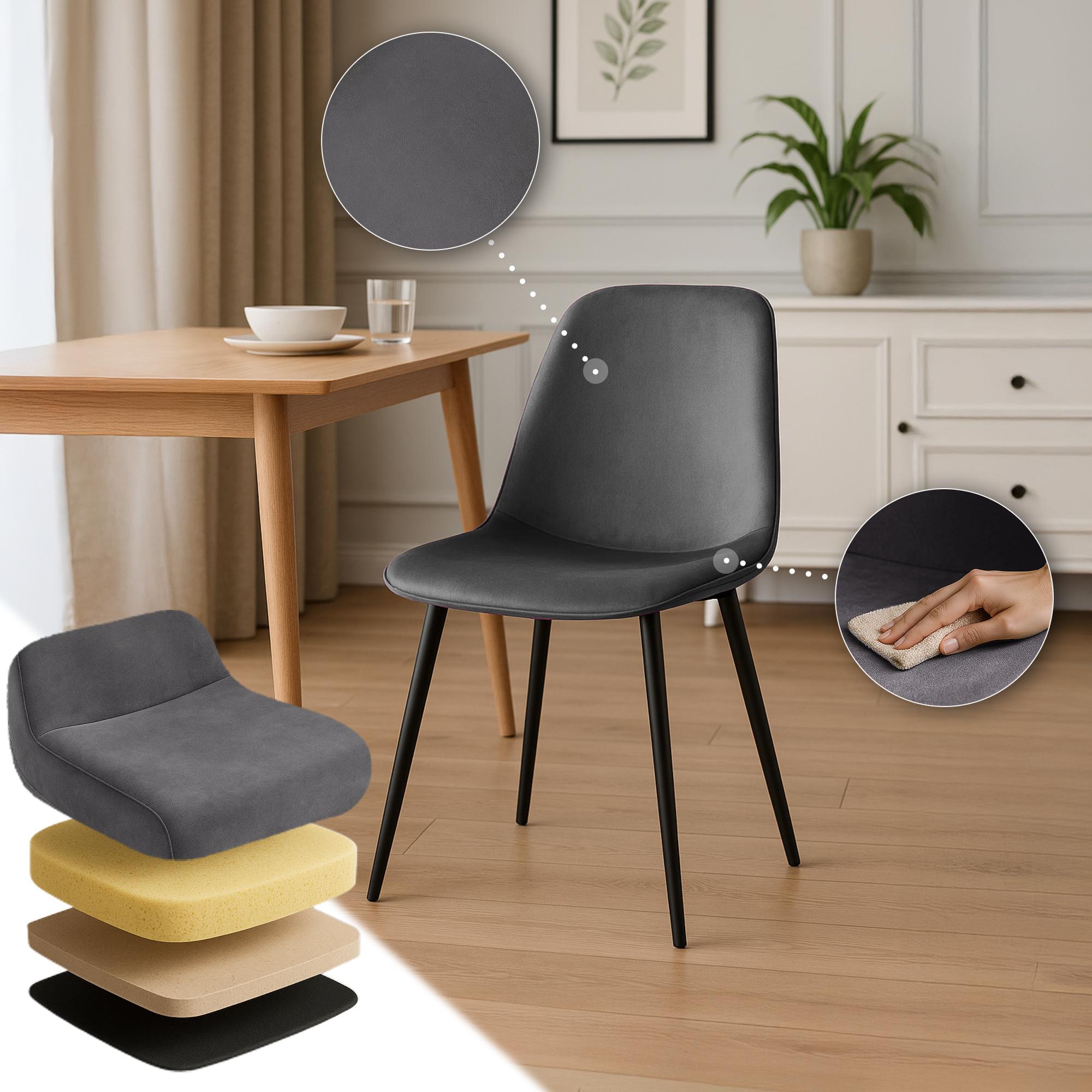 2er Set Esszimmerstuhl Maryam Samt