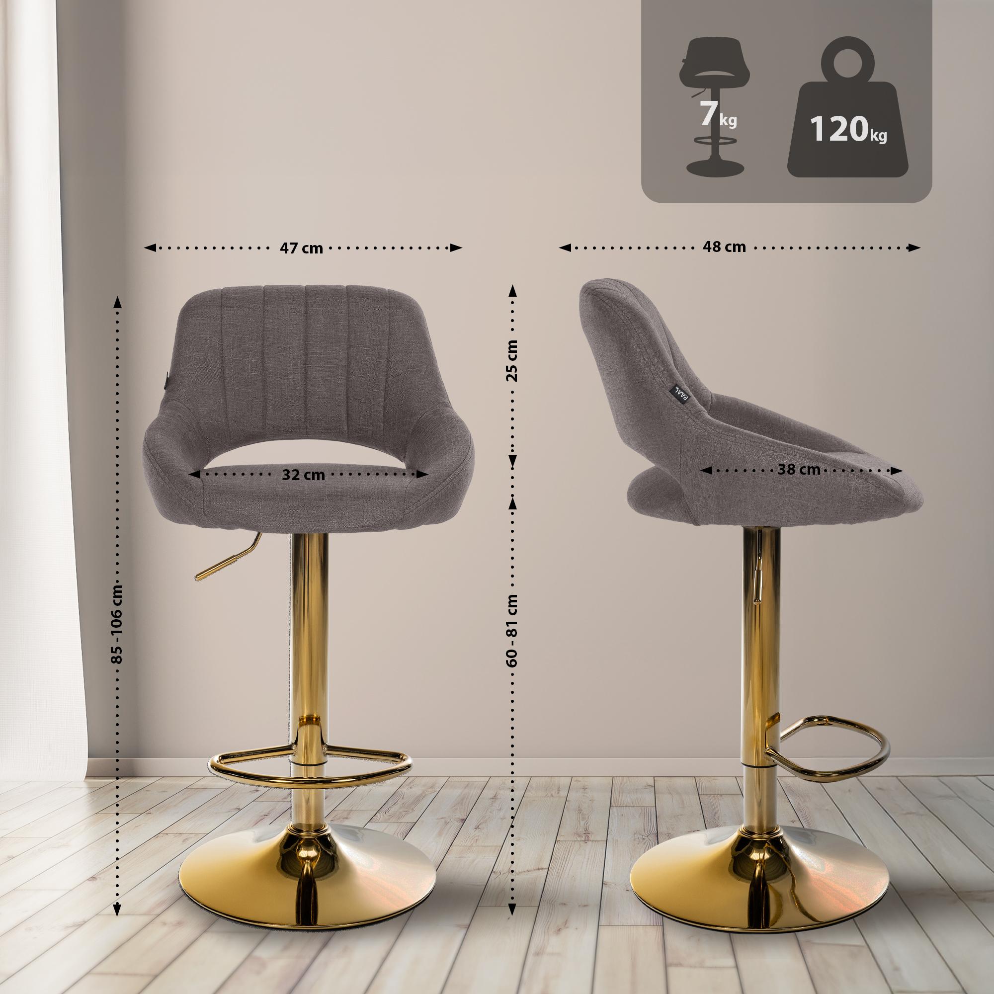 Barhocker Milet Stoff gold