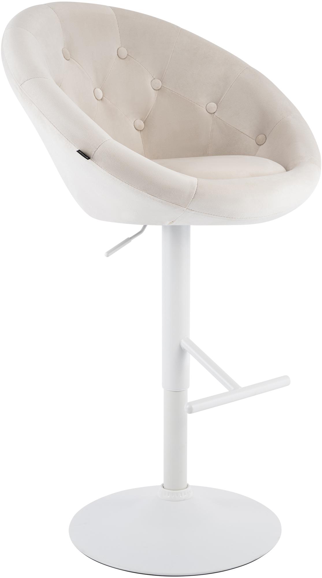 Barhocker London Samt weiß