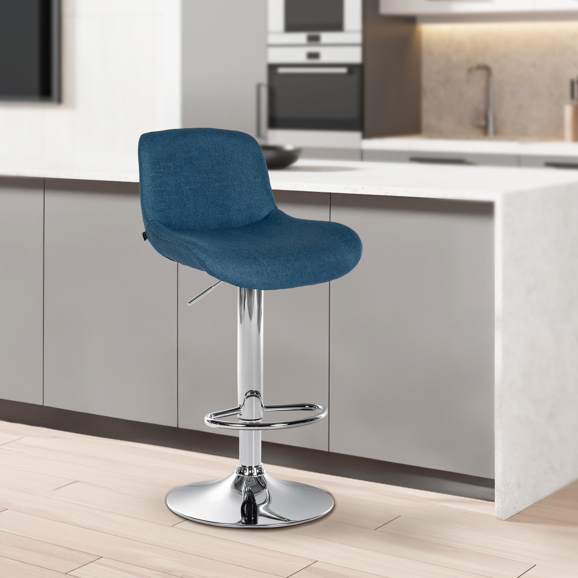 2er Set Barhocker Solon Chrom Stoff