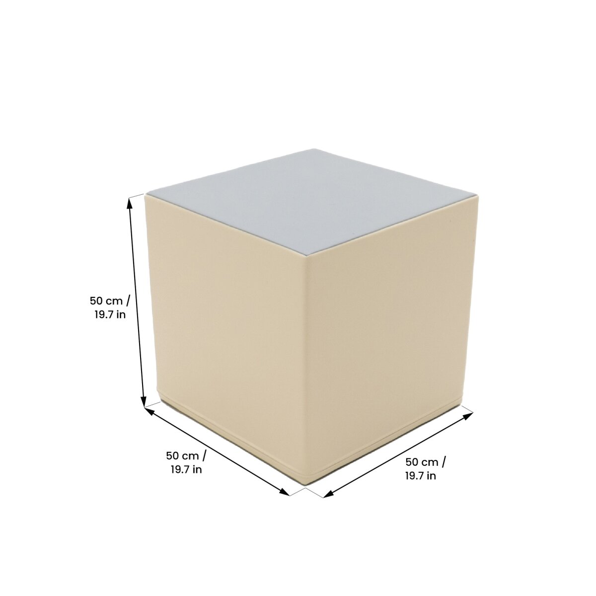 IGLU Mega Cube Block - Beige/Grau – gepolsterter Schaumstoff-Würfel 50×50×50 cm, für Kinder von 1–10 Jahre