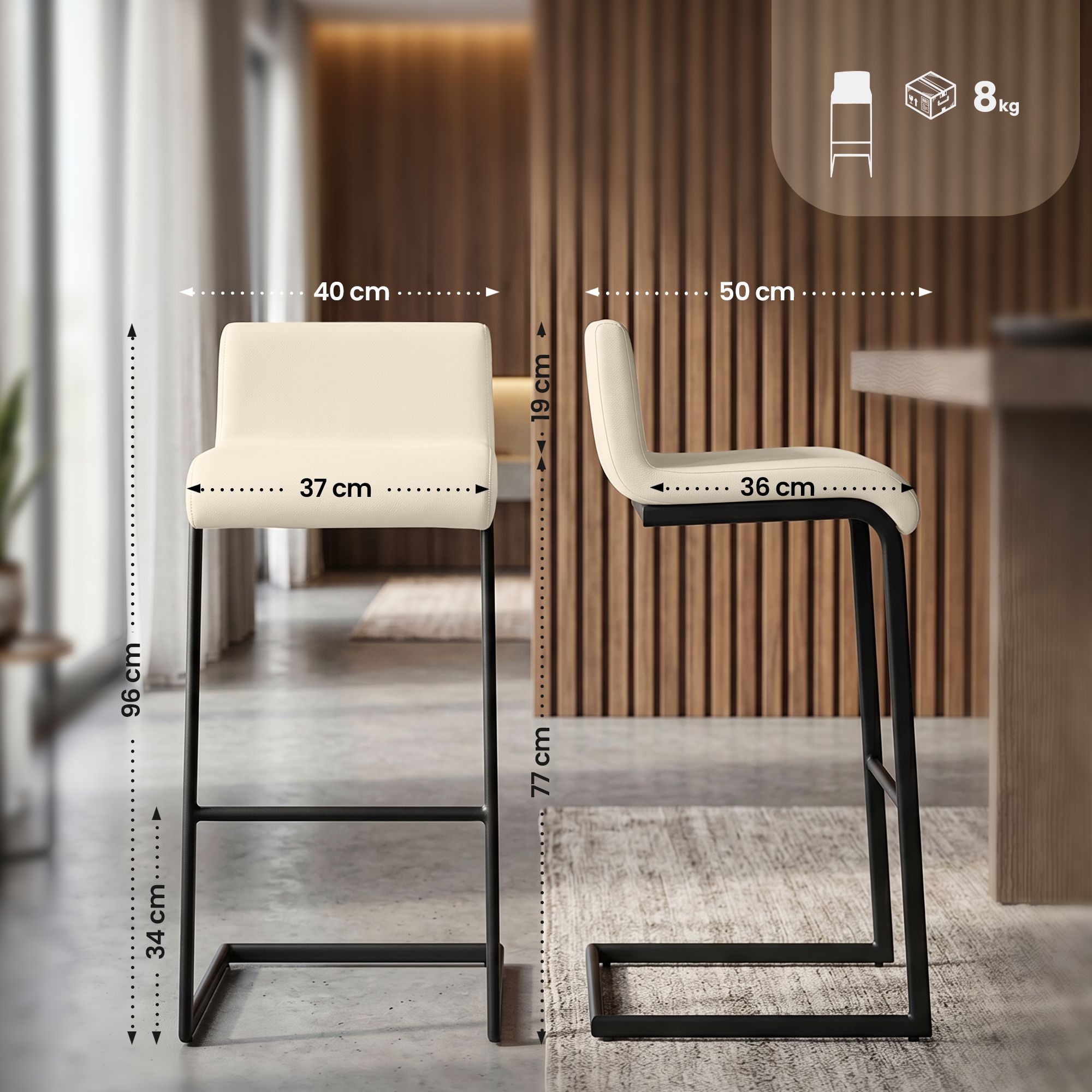 2er Set Barhocker Newport B Kunstleder