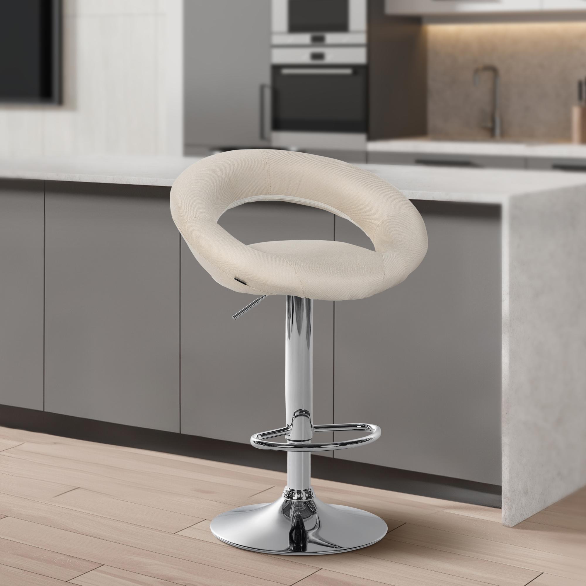 Barhocker Olinda Stoff chrom