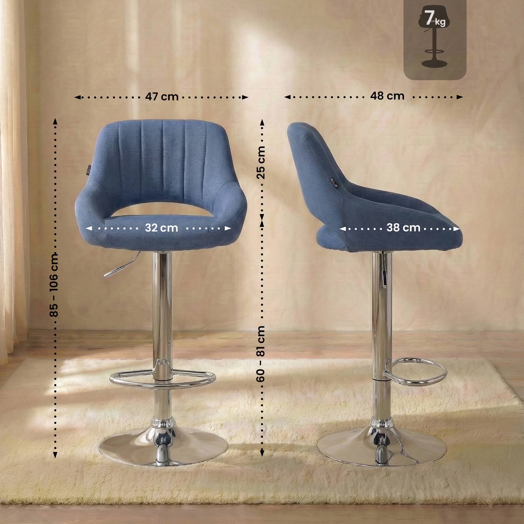 Barhocker Milet Stoff chrom
