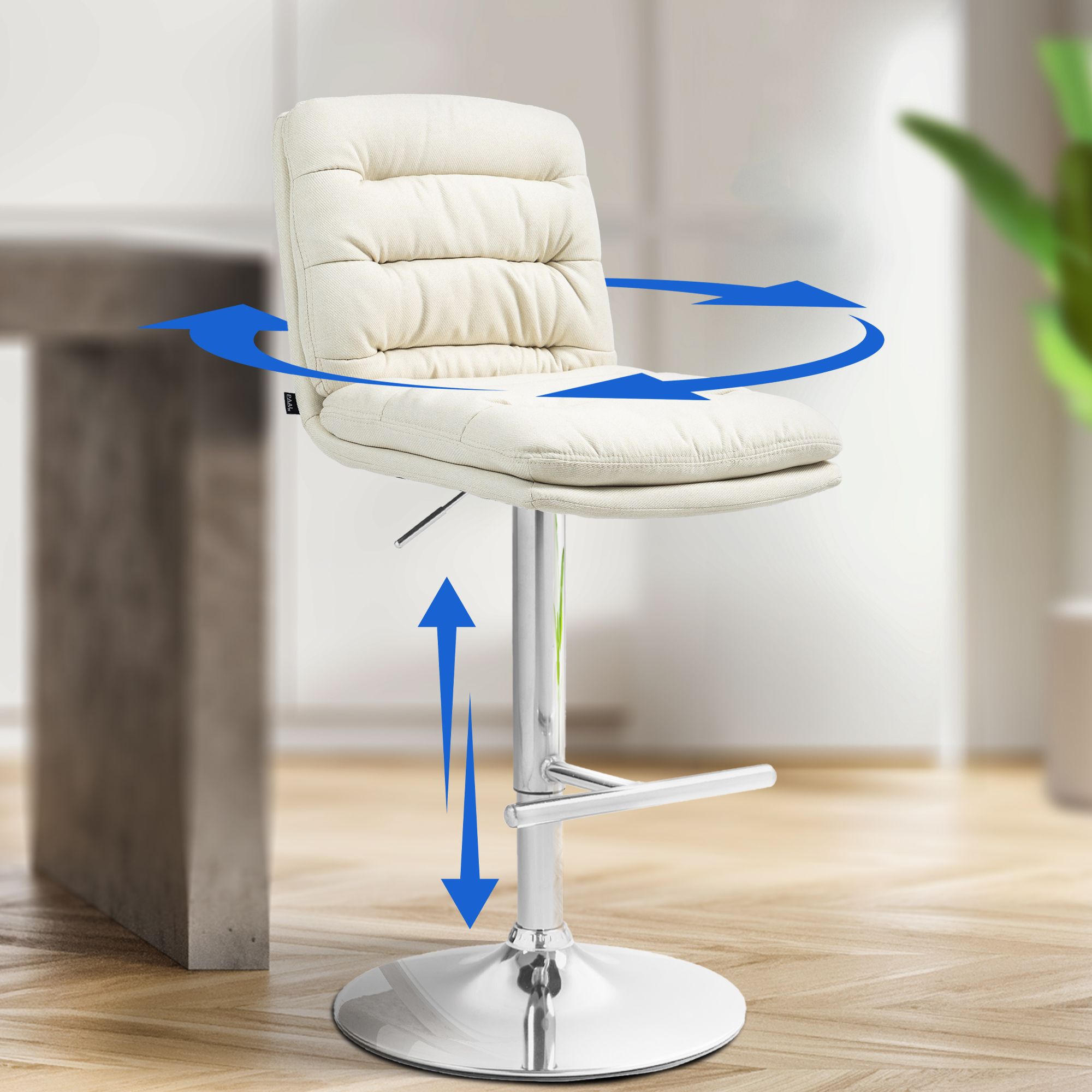 Barhocker Damar Stoff chrom