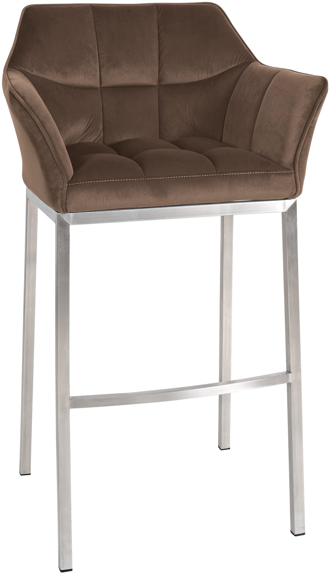 Barhocker Damaso E Samt mit 4-Fuß Gestell