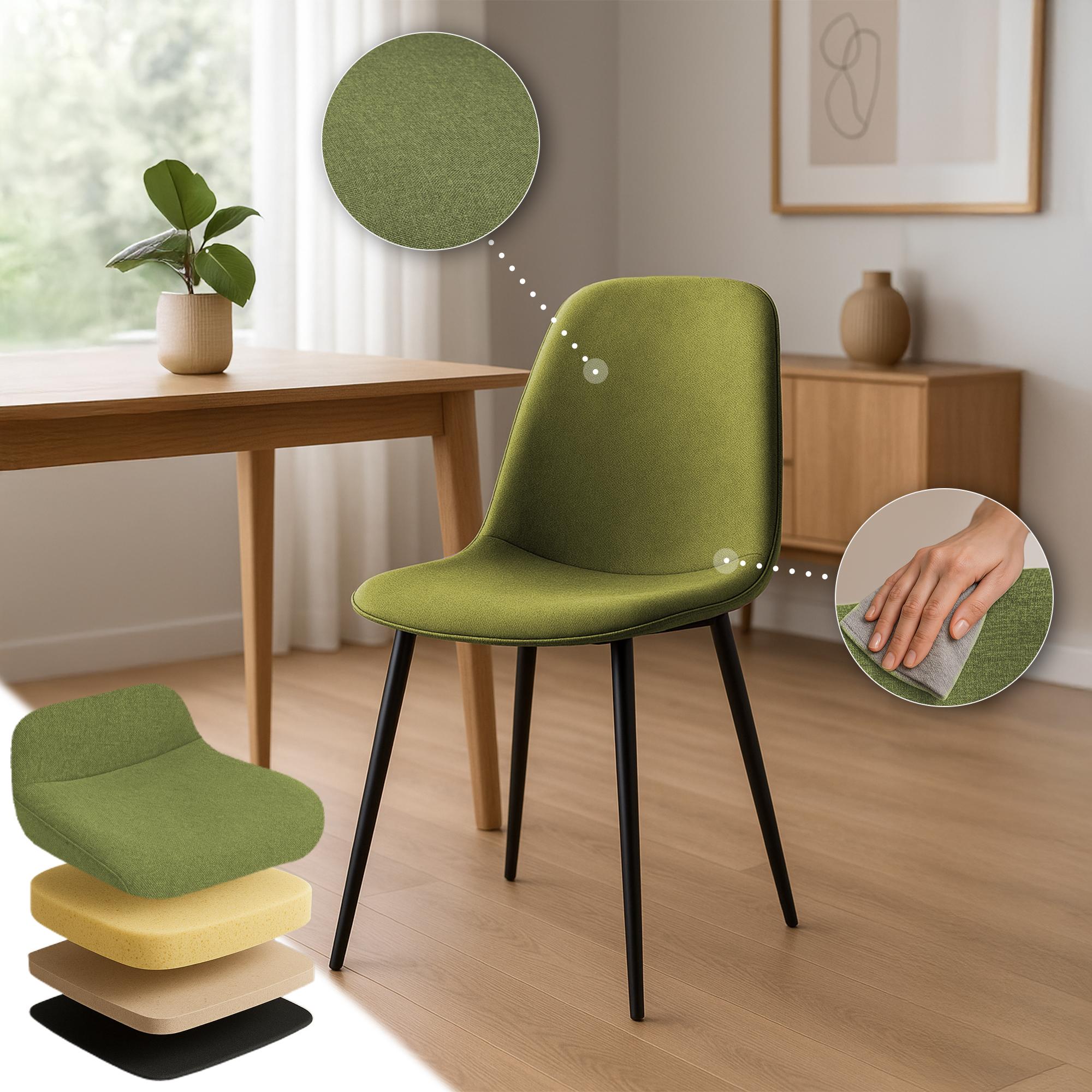 2er Set Esszimmerstuhl Maryam Stoff