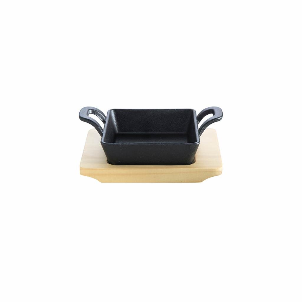 Leichte Gusseisen-Minipfanne 14x14cm für alle Herdarten inkl. Induktion - Robust und strapazierfähig - Ideal zum Braten und Grillen