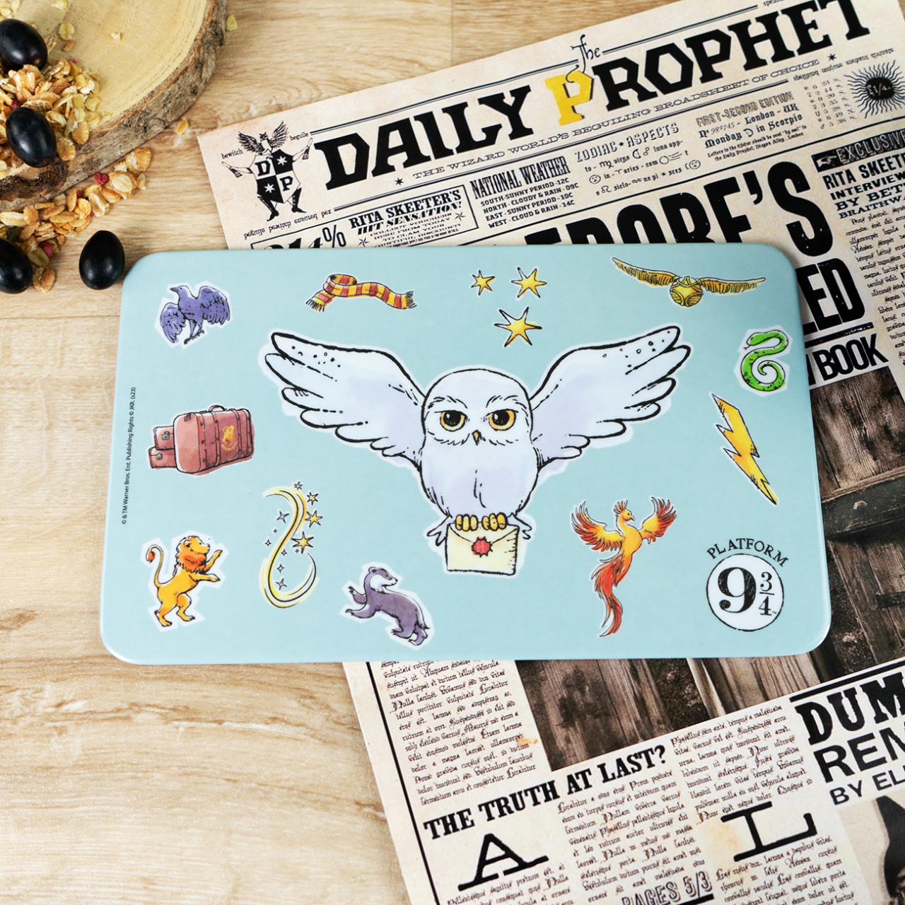 GEDA Küchenutensilien Harry Potter "Watercolor World" - Frühstücksbrettchen mit Hedwig Eule