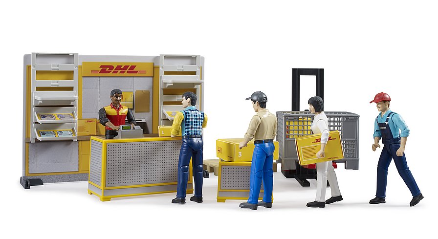 BRUDER Modelle & Fahrzeuge Bruder 62251 - bworld DHL Shop mit Handhubstapler