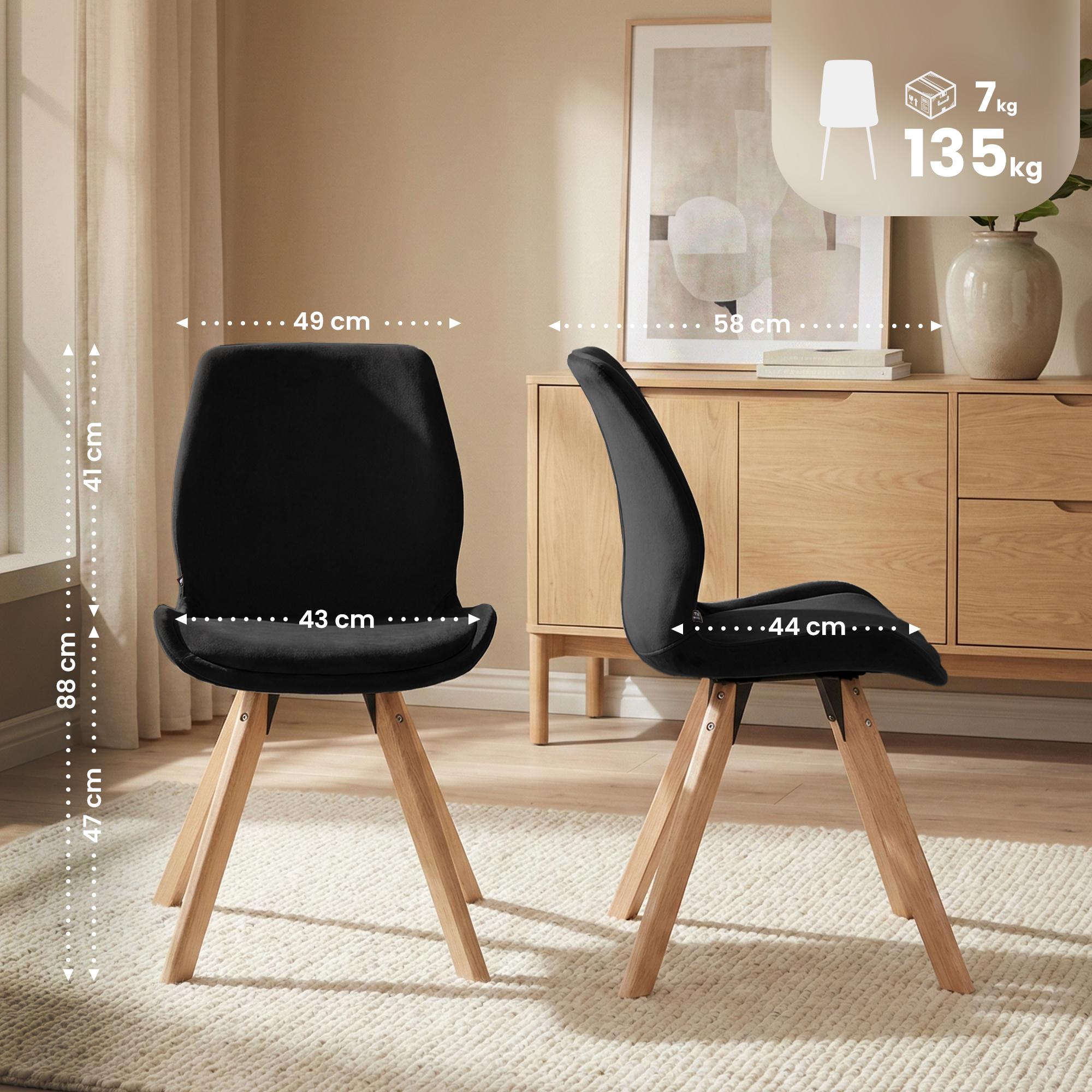 2er Set Stuhl Luna Samt