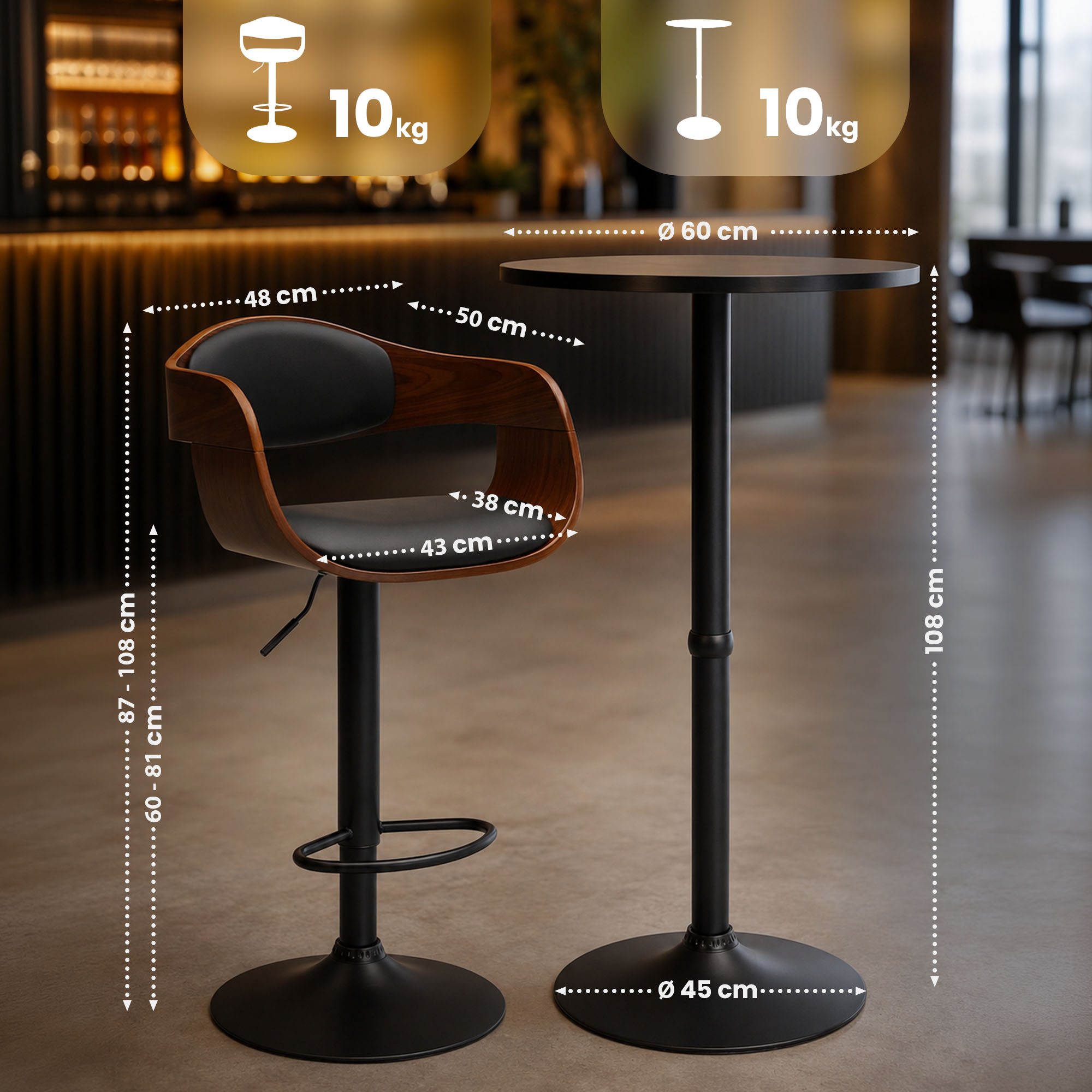 2er Bartisch Set Kivo