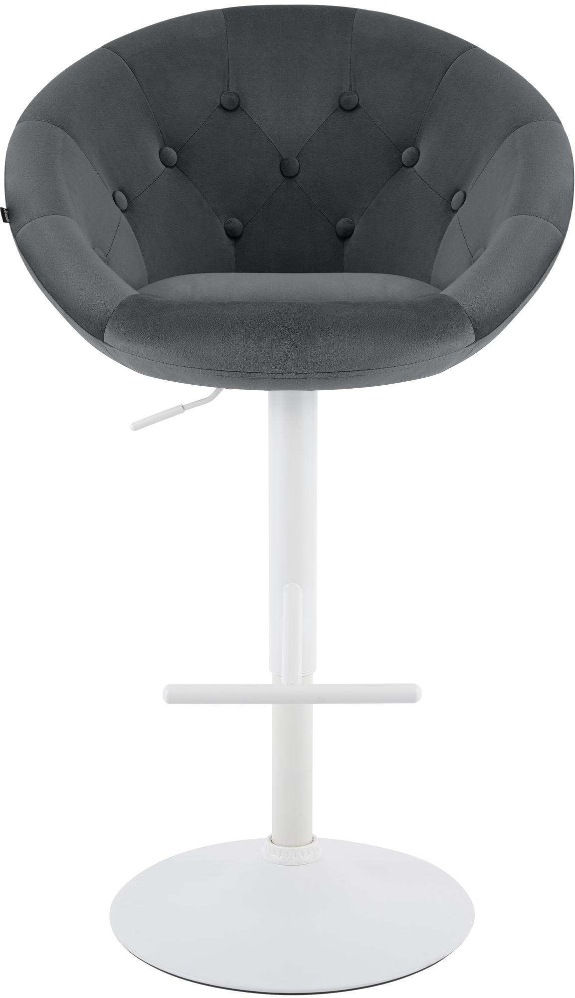 Barhocker London Samt weiß