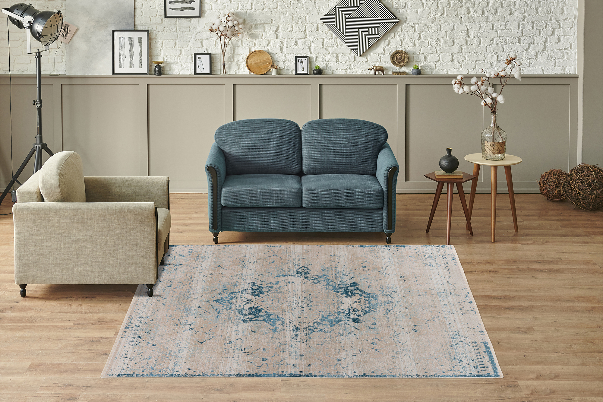 Teppich Milan 225 Blau 120 x 170 cm