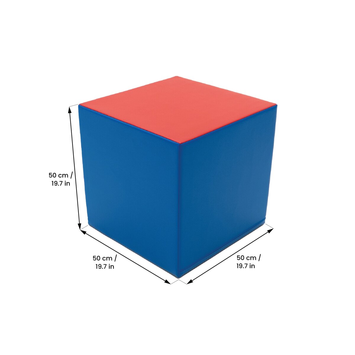 IGLU Softplay PEPI RER SIA IGLU Mega Cube Block - Blau/Rot – gepolsterter Schaumstoff-Würfel 50×50×50 cm, für Kinder von 1–10 Jahre – Ansicht 5