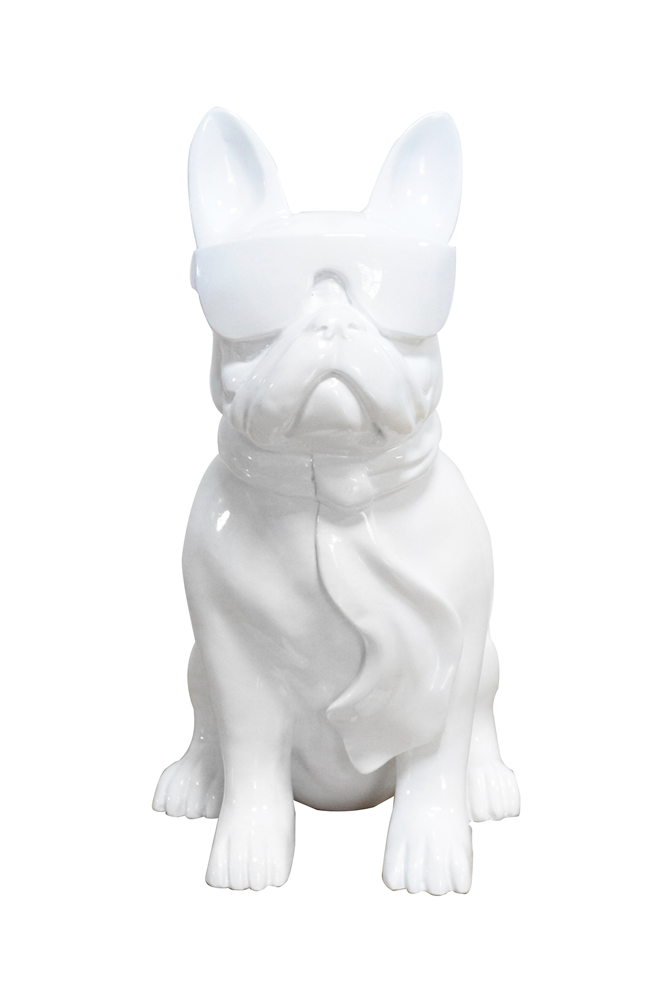 Bullhund-Skulptur Weiß