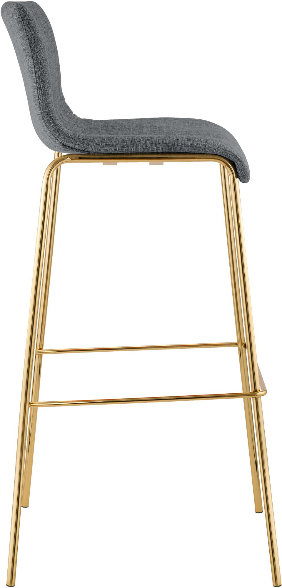 Barhocker Hoover Stoff 4-Fuß Gold