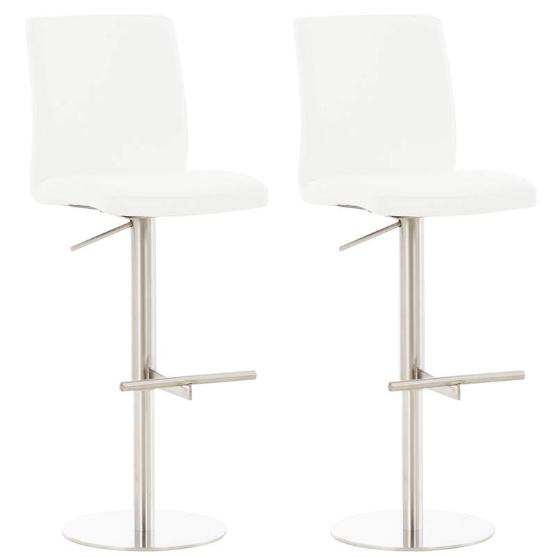 2er Set Barhocker Cadiz Kunstleder edelstahl