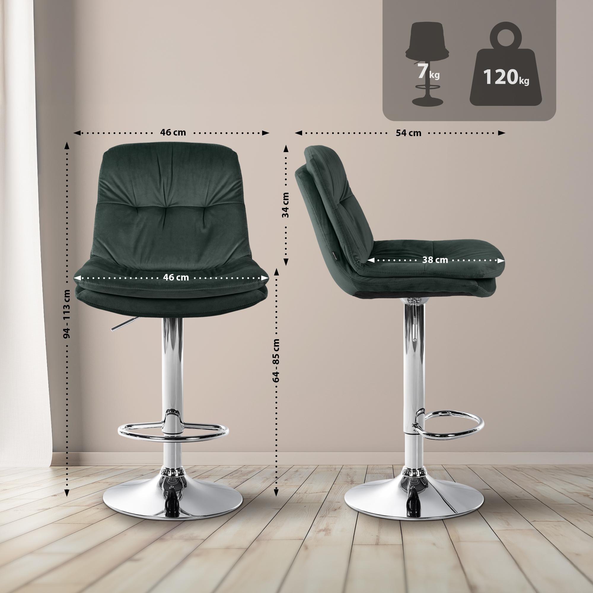 Barhocker Laurel Samt chrom