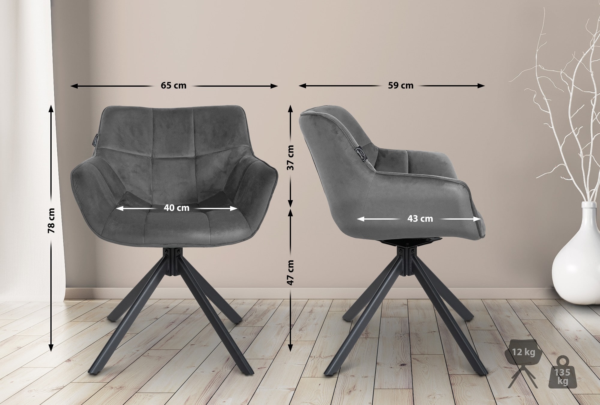 Stuhl Westport Samt