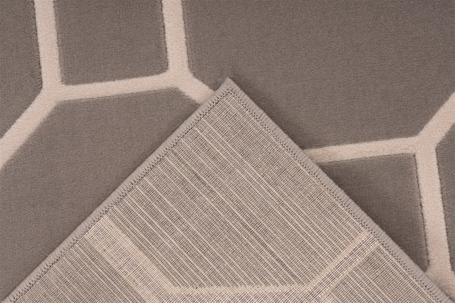 Teppich Lina 125 Taupe / Elfenbein 80cm x 325cm