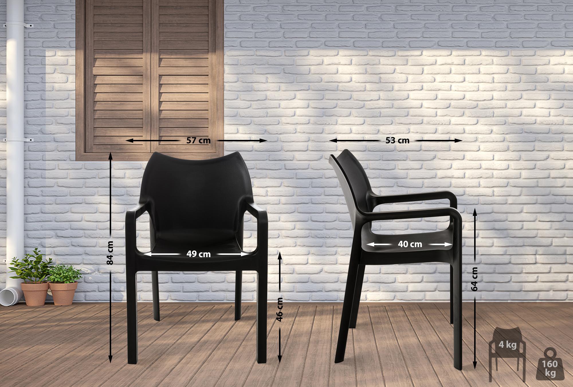 2er SET Stapelstuhl DIVA