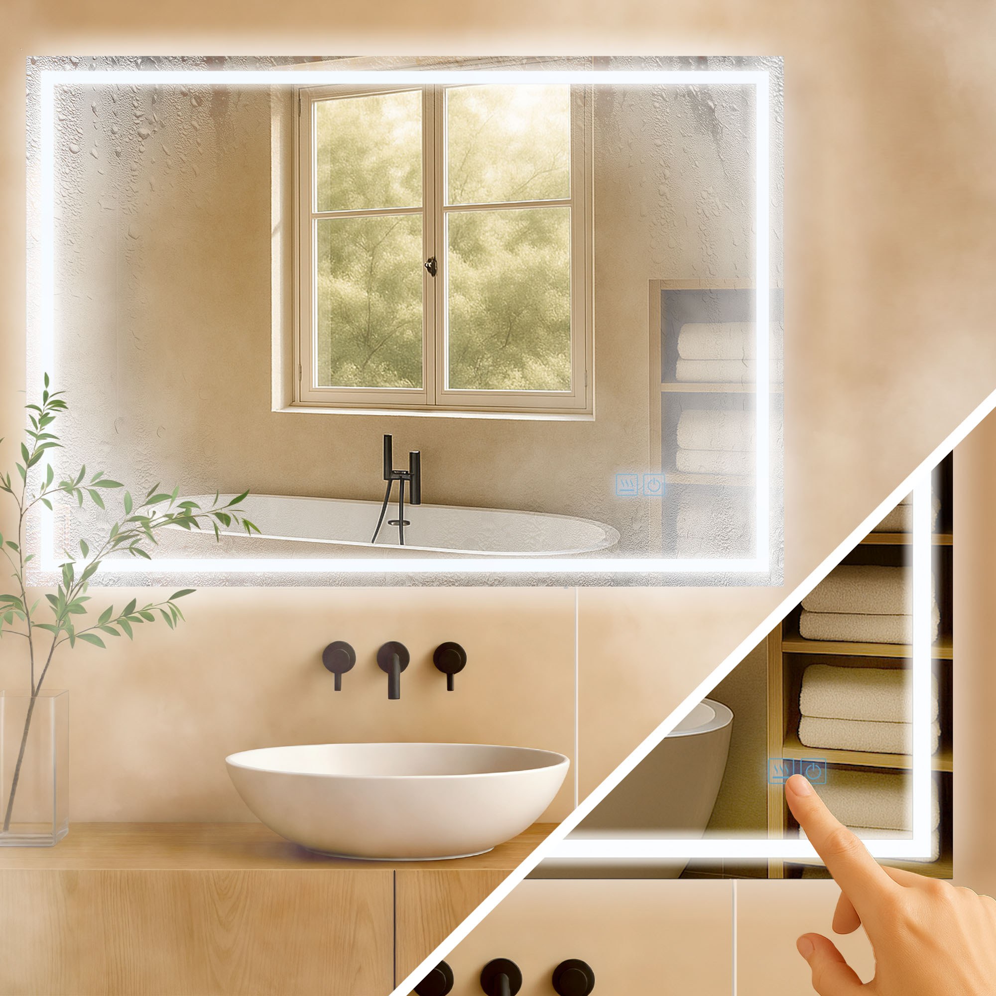 Badspiegel Jaffrey 70x100 ohne Bluetooth