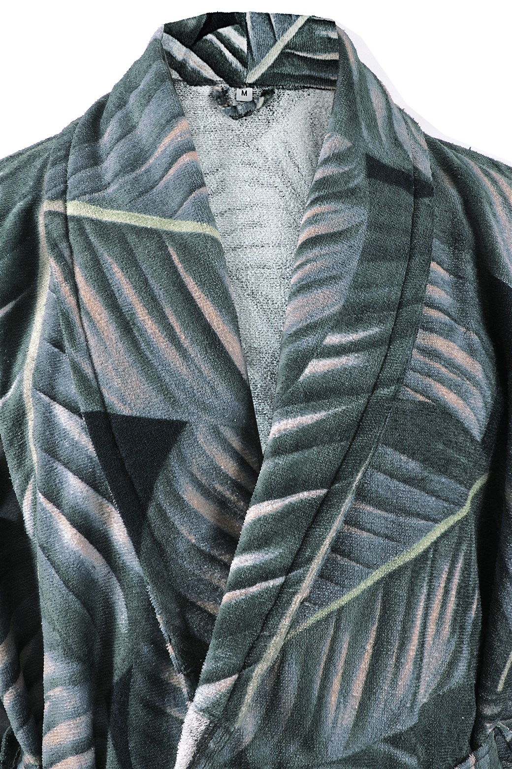 Bademantel Bademantel Tropical 125 Schwarz / Grün L