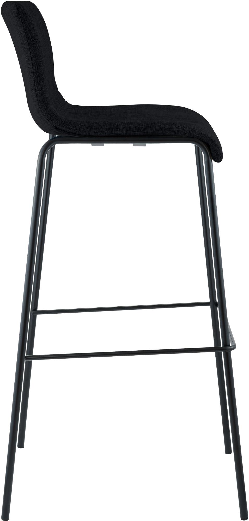 Barhocker Hoover Stoff 4-Fuß Gestell schwarz