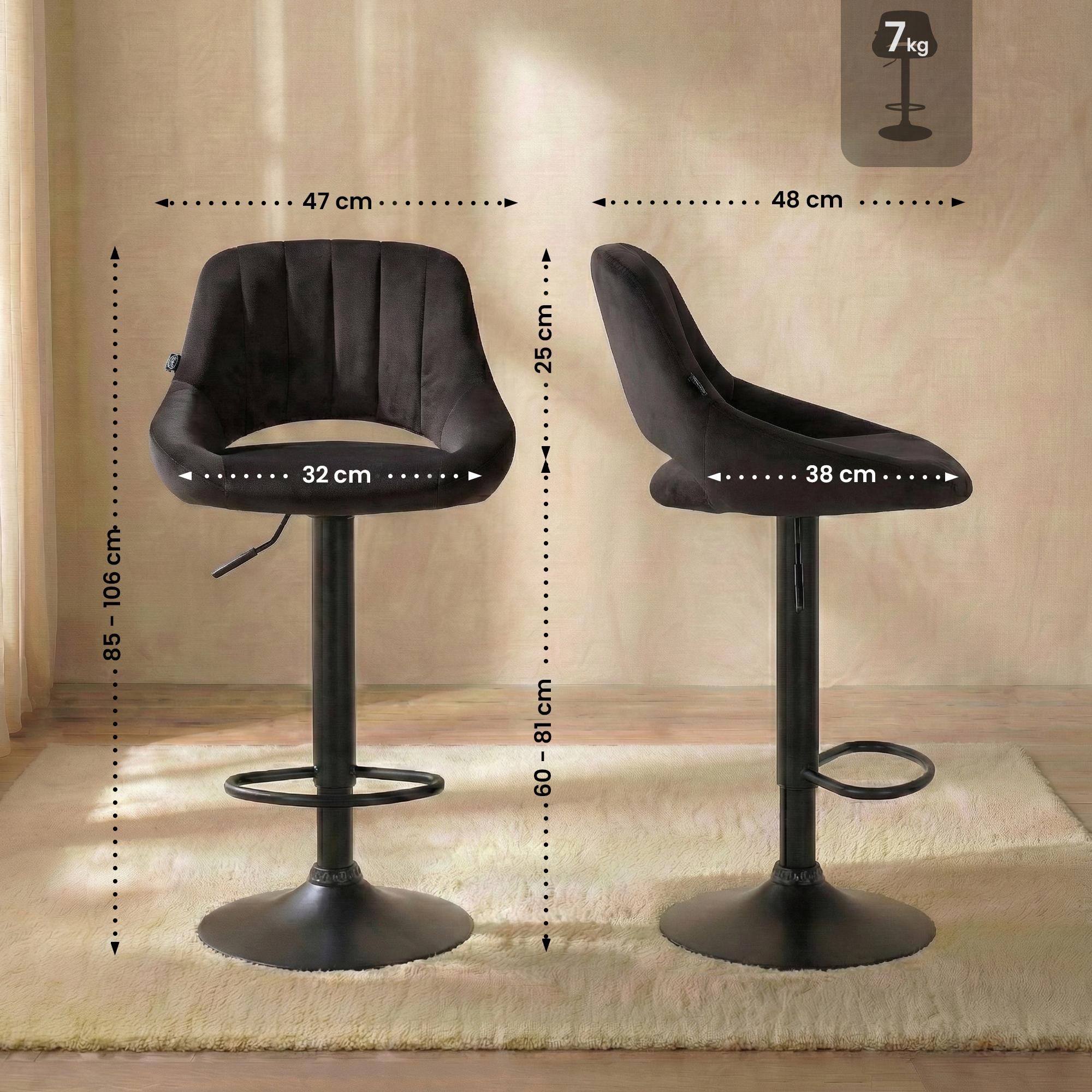 Barhocker Milet Samt schwarz