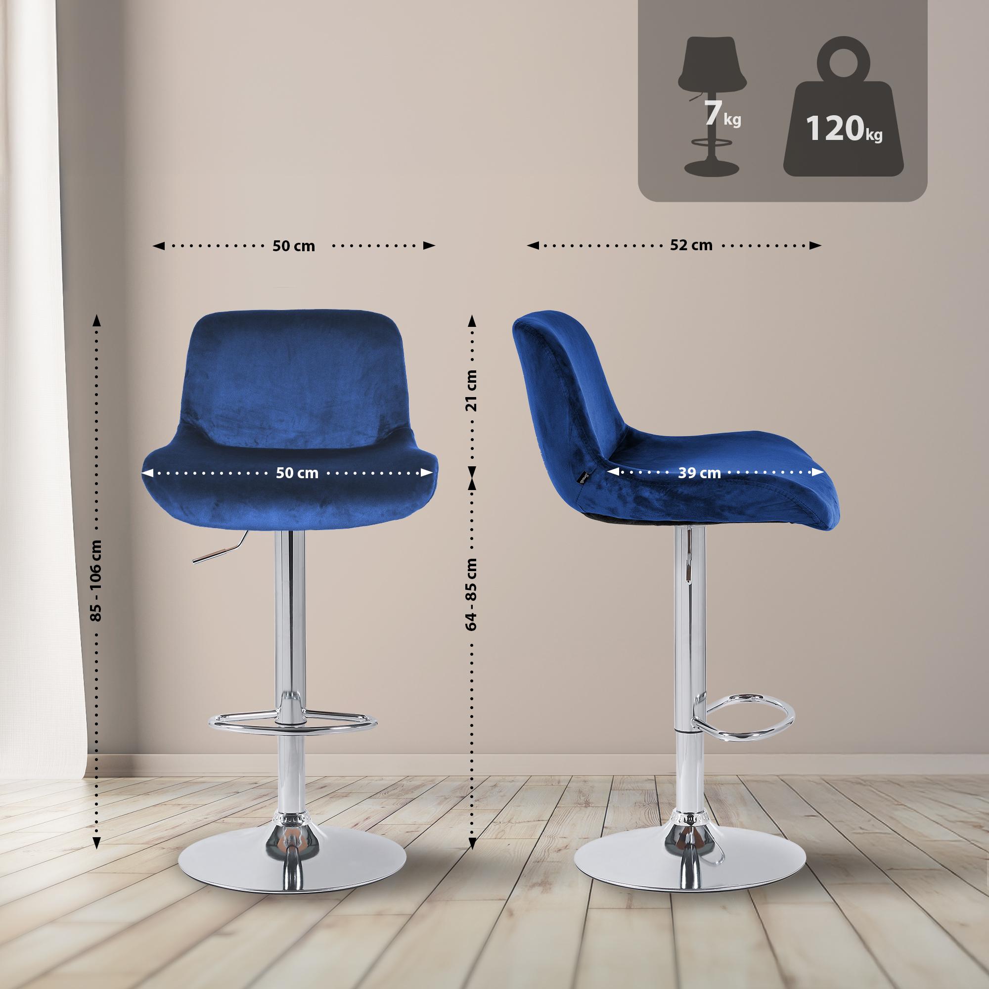 Barhocker Solon Chrom Samt