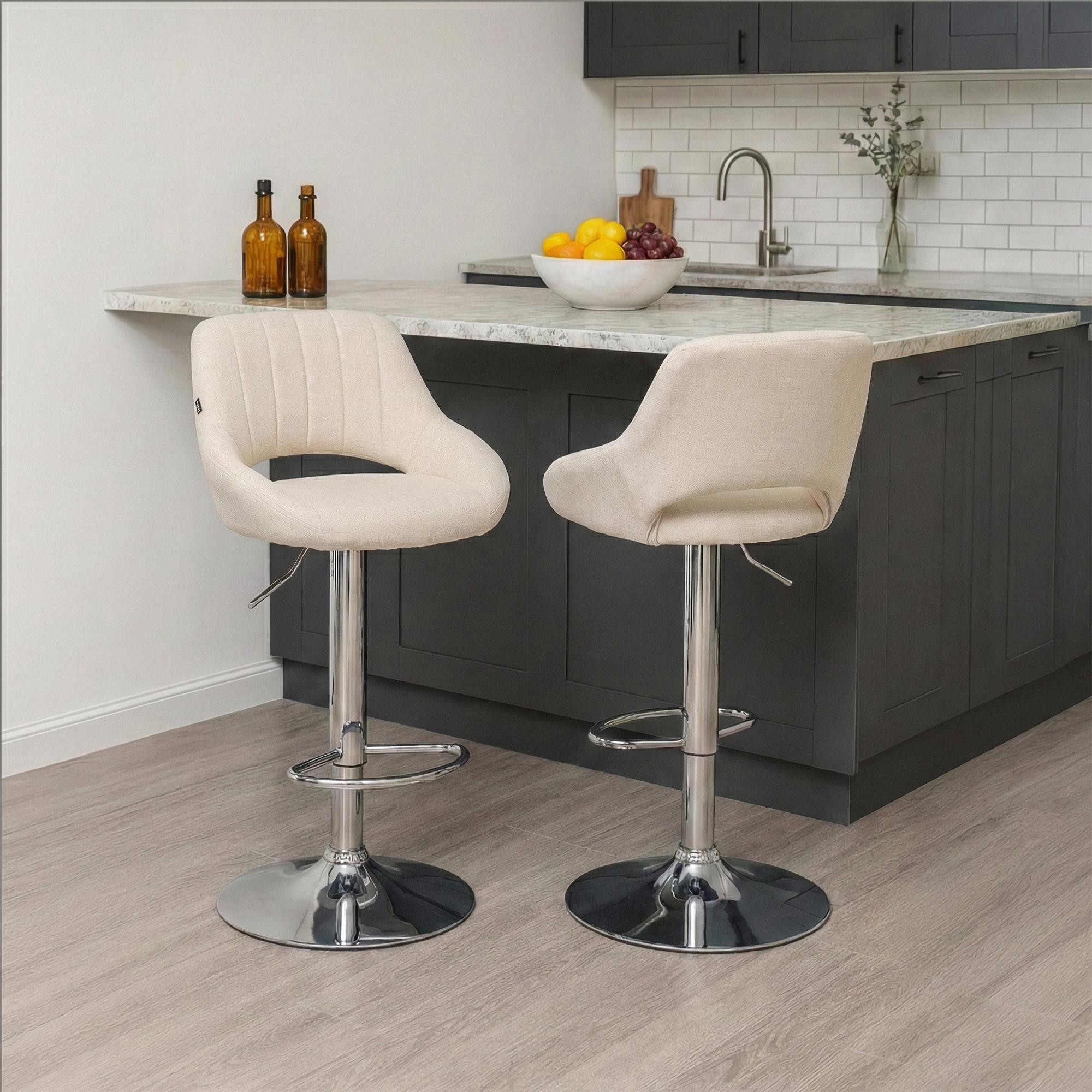 Barhocker Milet Stoff chrom