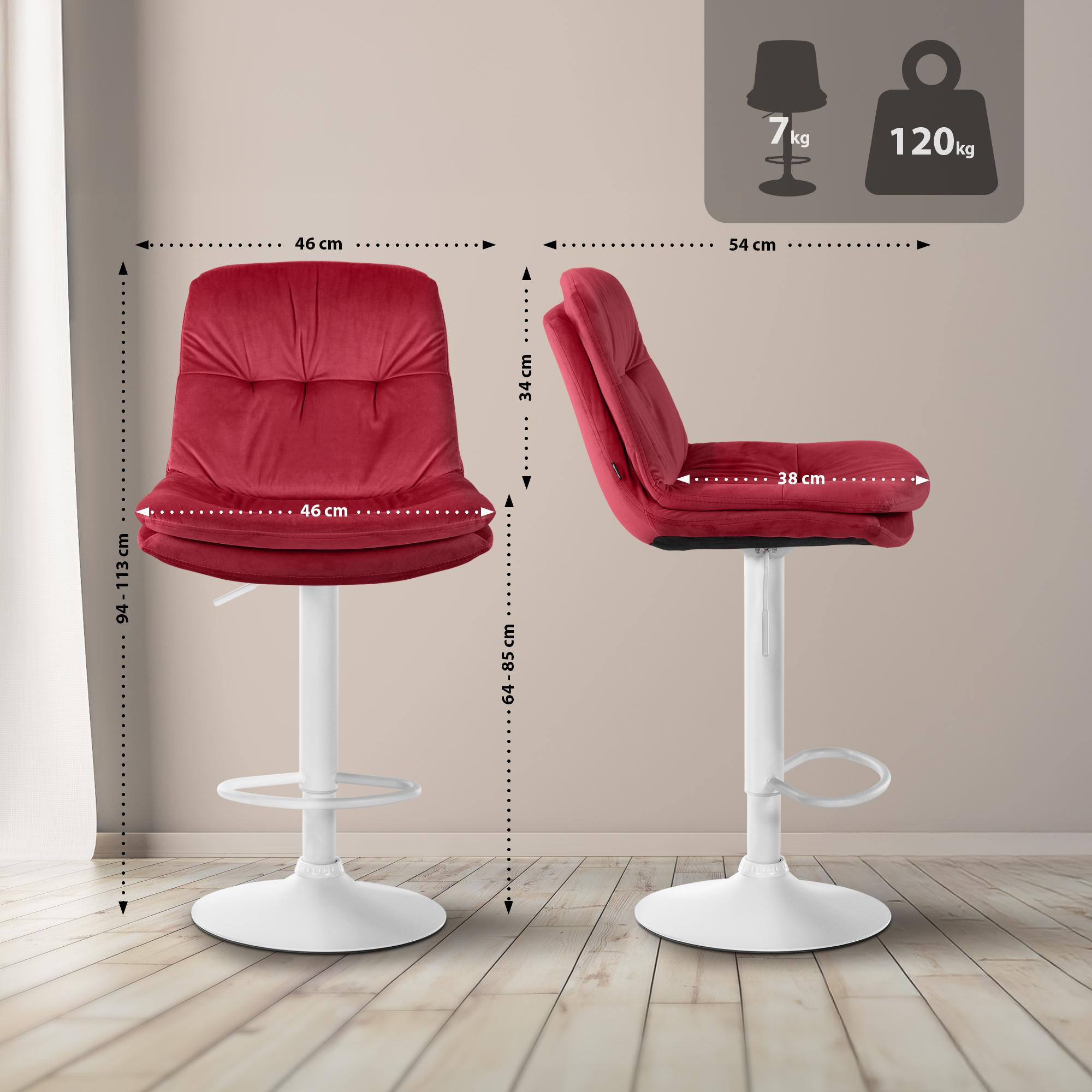 Barhocker Laurel Samt weiß